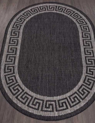 Ковёр VEGAS-S002-BLACK-GRAY-OVAL