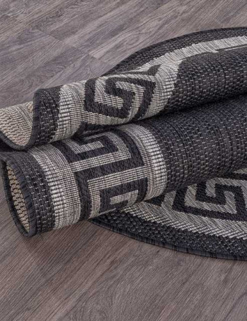 Ковёр VEGAS-S002-BLACK-GRAY-OVAL