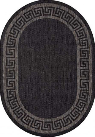 Ковёр VEGAS-S002-BLACK-OVAL