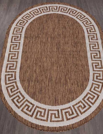 Ковёр VEGAS-S002-BROWN-CREAM-OVAL