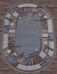 Ковёр SIERRA ALBINA-3-BLUE-BROWN-OVAL