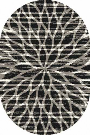 Овальный ковер PLATINUM T626 BLACK-GRAY