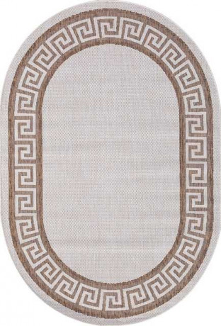 Ковёр VEGAS-S002-CREAM-BROWN-OVAL