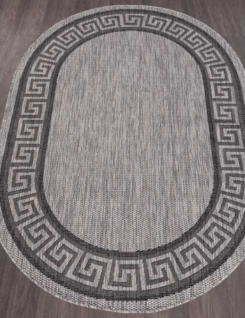 Ковёр VEGAS-S002-GRAY-BLACK-OVAL