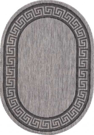 Ковёр VEGAS-S002-GRAY-BLACK-OVAL