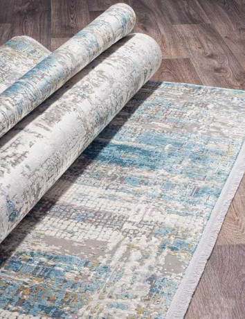 Турецкий ковер OLIMPOS-M351B-CREAM-D-BLUE-OVAL