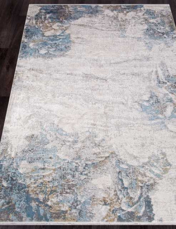 Турецкий ковер OLIMPOS-M456B-CREAM-BLUE-OVAL