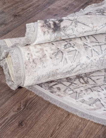 Турецкий ковер RAMIYA-18708S-GREY-D-BEIGE-OVAL