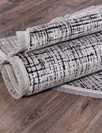 Турецкий ковер RAMIYA-18714S-D-BEIGE-BLACK-OVAL