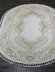 Турецкий ковер HUNKAR-08075A-BLUE-GOLD-OVAL