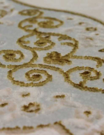 Турецкий ковер HUNKAR-08075A-BLUE-GOLD-OVAL