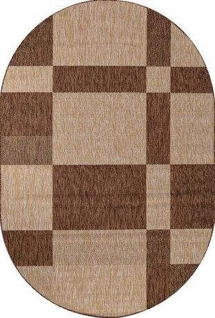 Ковёр VEGAS-S005-BEIGE-BROWN-OVAL