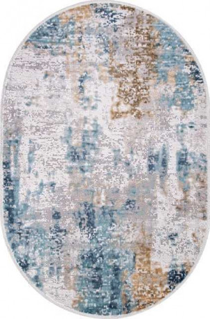Турецкий ковер ALLURES-12004-CREAM-BLUE-OVAL