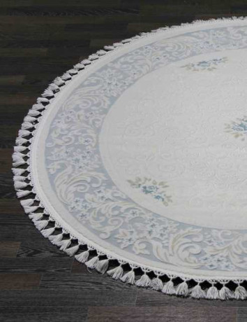 Турецкий ковер HUNKAR-7901-BLUE-BLUE-OVAL