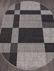 Ковёр VEGAS-S005-GRAY-BLACK-OVAL