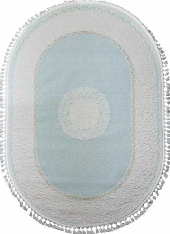 Турецкий ковер HUNKAR-7908-BLUE-BLUE-OVAL