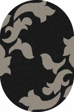 Овальный ковер PLATINUM T620 BLACK-GRAY