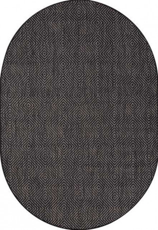 Ковёр VEGAS-S006-D-GRAY-BLACK-OVAL