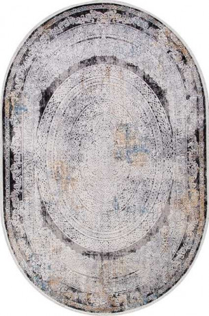 Турецкий ковер ERVA-18112-GRAY-BLACK-OVAL