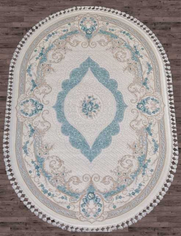 Турецкий ковер HUNKAR-7921-BLUE-BLUE-OVAL