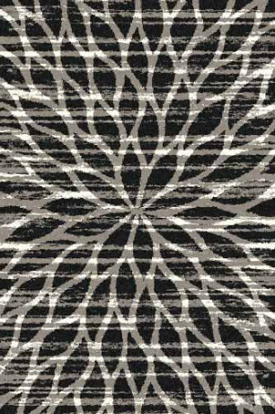 Прямоугольный ковер PLATINUM T626 BLACK-GRAY