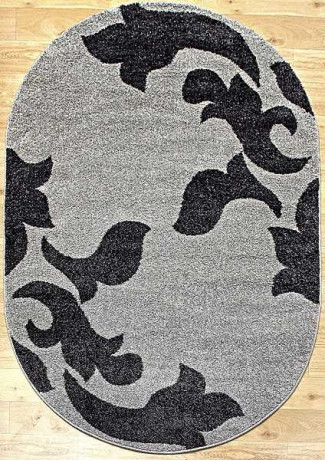 Овальный ковер PLATINUM T620 GRAY-BLACK
