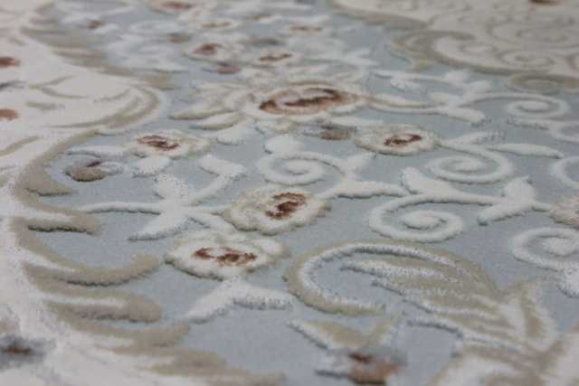 Турецкий ковер HUNKAR-7922-BLUE-BLUE-OVAL