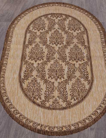Ковёр VEGAS-S001-BEIGE-BROWN-OVAL
