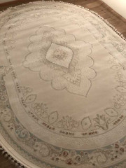 Турецкий ковер HUNKAR-7978-BEYAZ-BEYAZ-OVAL