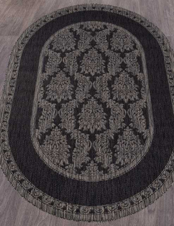 Ковёр VEGAS-S001-BLACK-OVAL