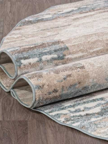 Ковёр NATUREL-D983-BEIGE-BLUE-OVAL