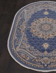 Турецкий ковер QATAR-33525-030-BLUE-OVAL