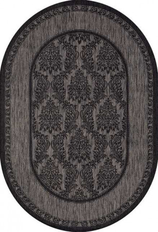 Ковёр VEGAS-S001-D-GRAY-BLACK-OVAL